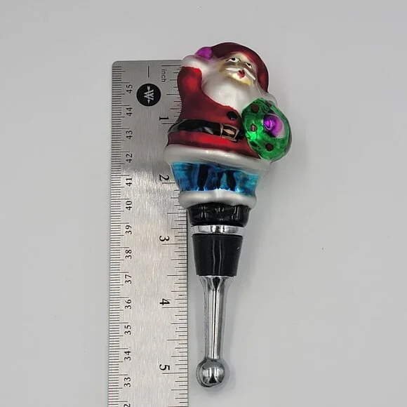 Hand-Blown glass  Santa Claus Wine Bottle Stopper With Gift Box - Picture 7 of 7